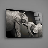 Elephants Glass Wall Art