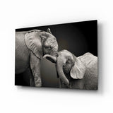 Elephants Glass Wall Art