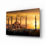 Blue Mosque Glass Wall Art