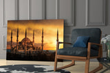 Blue Mosque Glass Wall Art