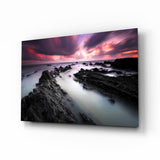 Sunset Landscape Glass Wall Art