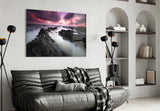 Sunset Landscape Glass Wall Art