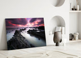 Sunset Landscape Glass Wall Art