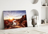 Canyon and Sunset Glass Wall Art