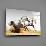 Running Horses Glass Wall Art