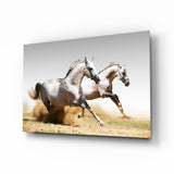 Running Horses Glass Wall Art