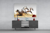 Running Horses Glass Wall Art