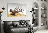 Running Horses Glass Wall Art