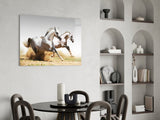 Running Horses Glass Wall Art