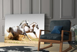 Running Horses Glass Wall Art