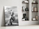 Running Horse Glass Wall Art