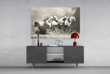 Running Horses Glass Wall Art