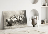 Running Horses Glass Wall Art