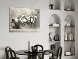 Running Horses Glass Wall Art