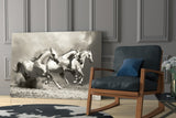 Running Horses Glass Wall Art