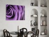 Purple Rose Glass Wall Art