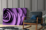 Purple Rose Glass Wall Art