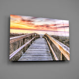 Sunset on the Dock Glass Wall Art