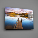 Lake Landscape Glass Wall Art