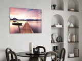 Sunset on the Beach Glass Wall Art