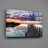 Sunset on the Beach Glass Wall Art