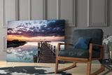 Sunset on the Beach Glass Wall Art