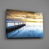 Sunset on the Beach Glass Wall Art