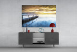 Sunset on the Beach Glass Wall Art