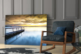 Sunset on the Beach Glass Wall Art