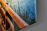 Long Dock on the Lake Glass Wall Art