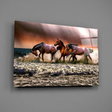 Horses Glass Wall Art