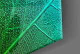 Green Leaf Glass Wall Art