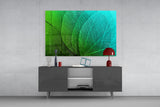 Green Leaf Glass Wall Art