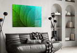 Green Leaf Glass Wall Art