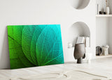 Green Leaf Glass Wall Art