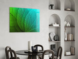 Green Leaf Glass Wall Art