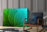 Green Leaf Glass Wall Art