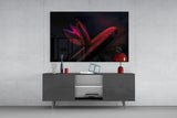 Red Leaf Glass Wall Art