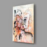 Abstract Woman Glass Wall Art