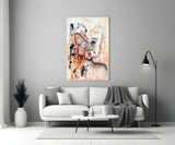 Abstract Woman Glass Wall Art