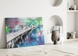 Illustration Dock Glass Wall Art