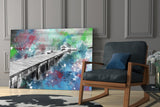 Illustration Dock Glass Wall Art