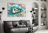 Illustration Tram Glass Wall Art