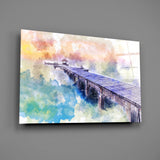 Illustration Dock Glass Wall Art