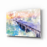 Illustration Dock Glass Wall Art