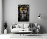 African Woman Portrait Glass Wall Art