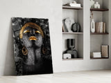 African Woman Portrait Glass Wall Art