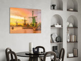 Windmills Glass Wall Art