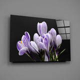 Purple Flowers Glass Wall Art