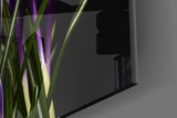 Purple Flowers Glass Wall Art